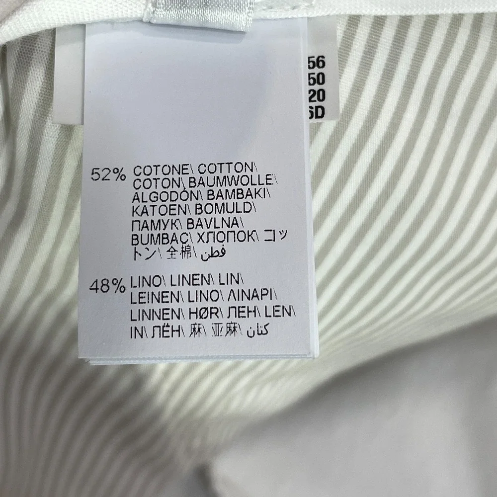 Brunello Cucinelli Men's Size 52 White Linen/ Cotton Pants Italy  Altered 40x25!